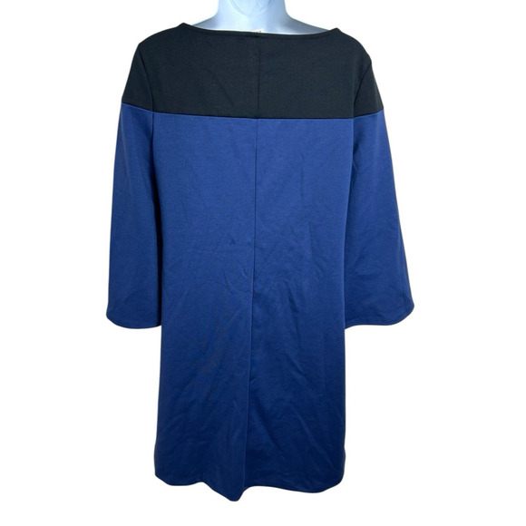 Gap Long-Sleeve Colorblock Shift Short Dress Ponte Sz Small Comet Blue New - Picture 7 of 8